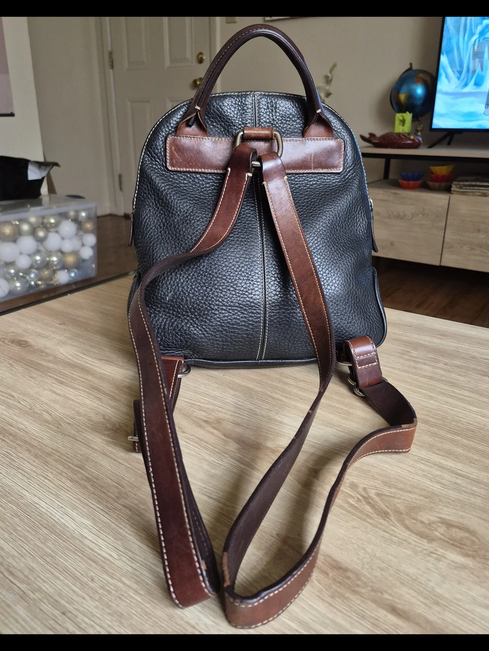 Dooney & Bourke Black Pebble Leather Mini Backpack